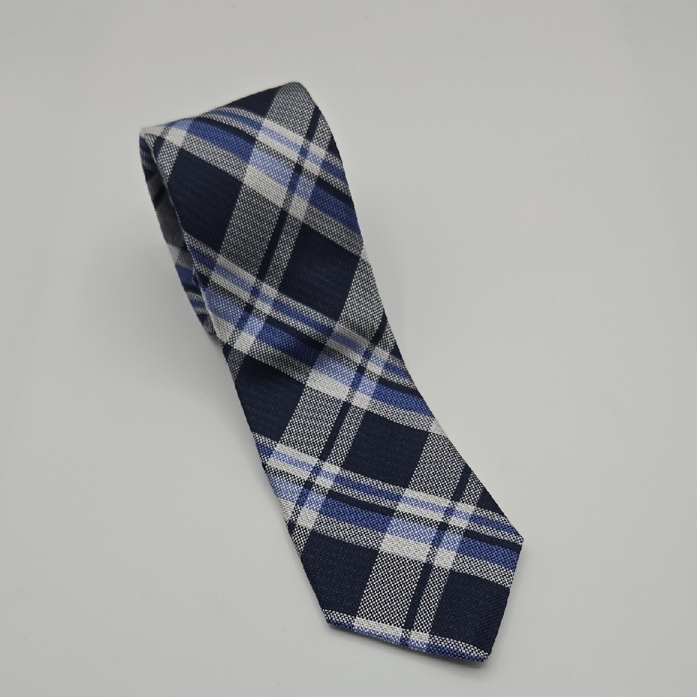 Cremieux | Navy Blue Plaid Silk Tie